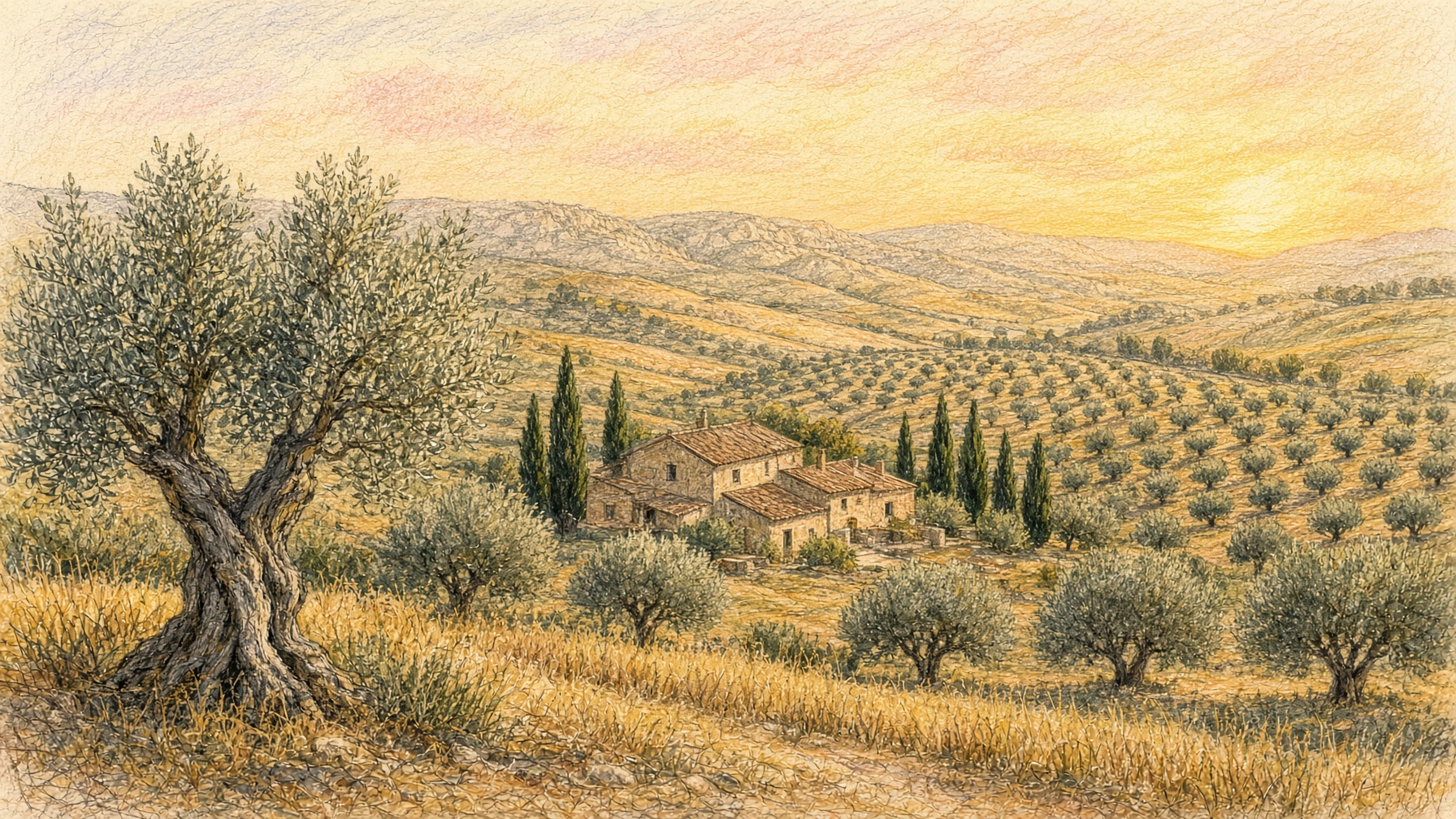 Dessin de la colline de Clance